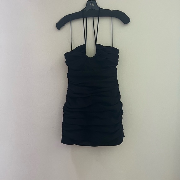 Zara woman’s black Ruched halter mini dress - Picture 10 of 16